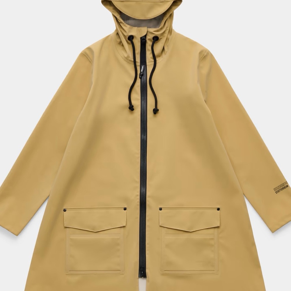 Stutterheim Beige Hooded Raincoat